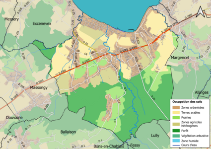 Kolorowa mapa przedstawiająca użytkowanie gruntów.