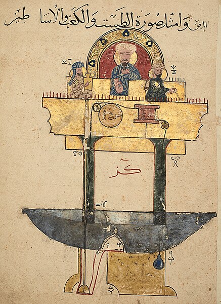 File:AKM11, A Blood-Measuring Device, folio from a manuscript of The Book of Knowledge of Ingenious Mechanical Devices (Kitab al-hiyal al-nafisa) Cairo 1354.jpg