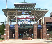 Chickasaw Bricktown Ballpark, home of the Oklahoma City Dodgers AT&T Ballpark.jpg