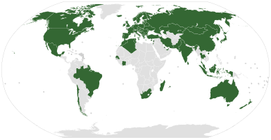 Member countries of the ATA Carnet system ATA-carnet Map-World.svg