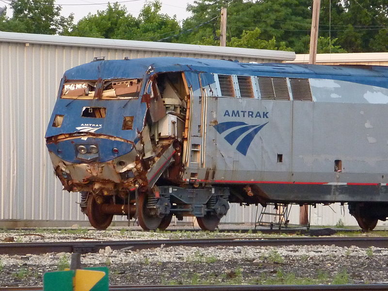 File:A damaged Amtrak loco at the Beech Grove facility - P1080695.jpg