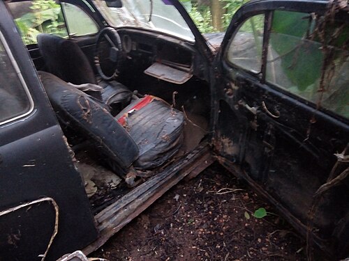 A rusty car snapped in Benin City, Edo State, Nigeria