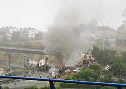 Místo neštěstí v Angrois na předměstí Santiaga de Compostela