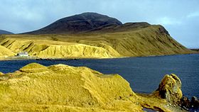 Adak Adası'nda Tundra manzarası.