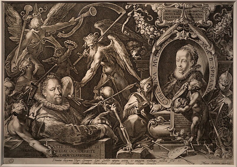 File:Aegidius sadeler II su dis. forse di bartholomaus spranger, ritratto di b. spranger con la moglie, 1600 ca., a bulino III stato (gdsu).jpg