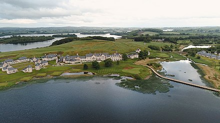 Aerial photo of Lough Erne Resort in Ireland