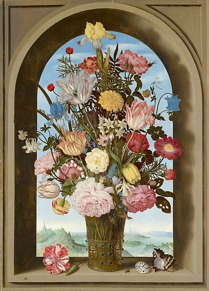 File:Ambrosius Bosschaert de Oude - Vase of Flowers in a Window - 679 - Mauritshuis.jpg