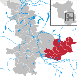 Kaart van Lieberose/Oberspreewald