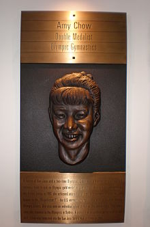 Imagen Descripción Placa de Amy Chow, SJ Sports Hall of Fame.JPG.