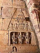 Vishnu, Shiva and Brahma in a small rock carving monument