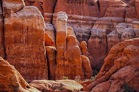 A natural rock formation in Arches National Park in Moab, UT