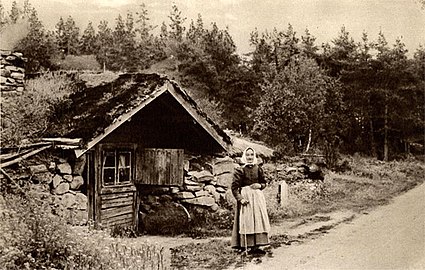Backstuga i Småland, omkring 1925.