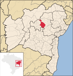 Location of Morro do Chapéu in Bahia