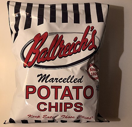 Ballreich's is a brand of wavy potato chips and salty pretzels from Tiffin. It's often found in area convenience stores and groceries.