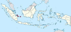 Location of Bangka Belitung in Indonesia