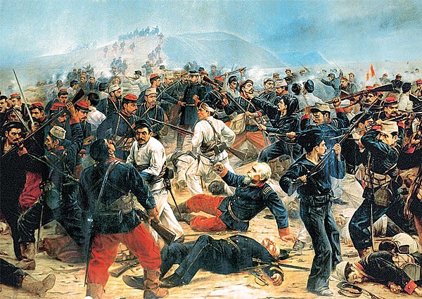 Battle of Arica, July 7, 1880. Painting by Juan Lepiani