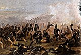 Painting of the American infantry at the Battle of Lundy