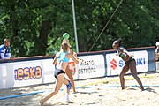 Deutsch: Beachhandball Europameisterschaften 2019 (Beach handball Euro); Tag 2: 3. Juli 2019 – Frauen, Vorrunde Gruppe C, Slowenien-Italien 0:2 (7:24, 18:22) English: Beach handball Euro; Day 2: 3 July 2019 – Women Preliminary Round Group C – Slovenia-Italy 0:2 (7:24, 18:22)