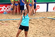 Deutsch: Beachhandball Europameisterschaften 2019 (Beach handball Euro); Tag 4: 5. Juli 2019 – Frauen, Viertelfinale, Kroatien-Ukraine 2:0 (21:20, 21:18) English: Beach handball Euro; Day 4: 5 July 2019 – Quarter Final Women – Croatia-Ukraine 2:0 (21:20, 21:18)