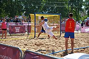 Deutsch: Beachhandball bei den Olympischen Jugendspielen 2018 in Buenos Aires; Tag 7, 13. Oktober 2018; Jungen, Halbfinale – Spanien-Kroatien 2:1 English: Beach handball at the 2018 Summer Youth Olympics in Buenos Aires at 13 October 2018 – Boys Semifinal – Spain-Croatia 2:1 Español: Handball de playa en los Juegos Olimpicos de la Juventud Buenos Aires 2018 en 13 de octubre de 2018 – Semifinales de chicos - España-Croacia 2:1