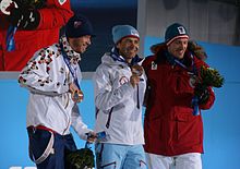 The medalists in men's biathlon sprint Biathlon Sochi 2014.jpg