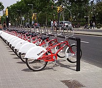 Vélos de ville en libre-service.
