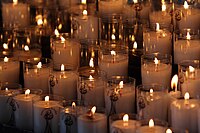 Candles, in Notre-Dame chapel, Bréhat island, Brittany, West France