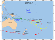 Karte des Pazifischen Ozeans.