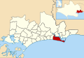 Bournemouth, Christchurch and Poole UK ward map highlighting East Southbourne and Tuckton.svg