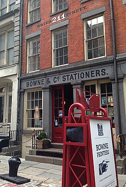 Bowne & Co. at the South Street Seaport Bowne and Co. Stationers.jpg