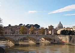 Bridge Vittorio Emanuele II and dome of San peter.jpg