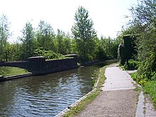 Site of a removed bridge on the canal