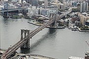 Ponte di Brooklyn dall'alto, ottobre 2015
