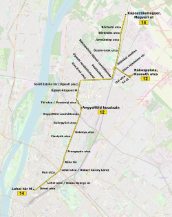 Budapesti 12-es és 14-es villamos útvonala.svg