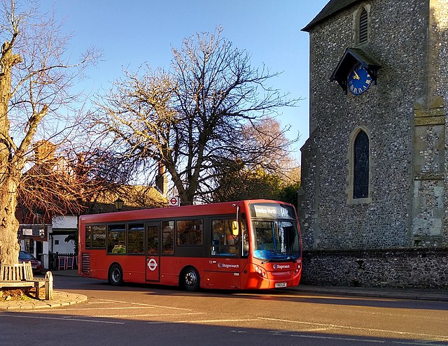 Bus route 146 outside St Mary's Church