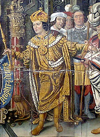 Кэдвалла, король Уэссекса. Фрагмент настенной живописи XVI века