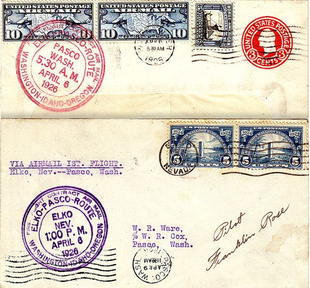 Covers flown on the first flights eastbound and westbound over CAM-5