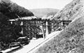 A Zalasd-völgyi viadukt építés közben amikor terhelés próbát végeztek. (1900. augusztus)