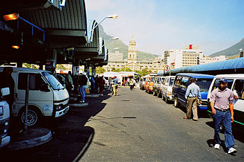 Cape Town taxi rank above train station