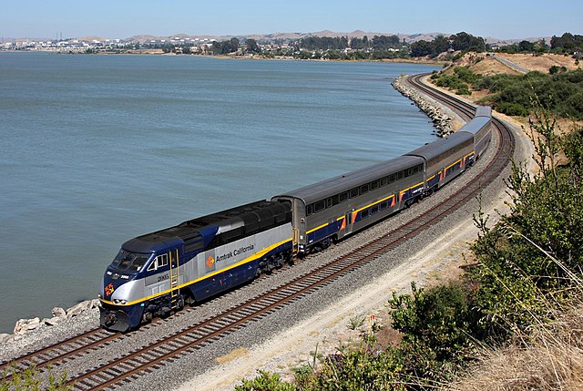 Amtrak California train in Pinole, California, 2011