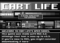 A screenshot from Cart Life, showing the art style of the game.