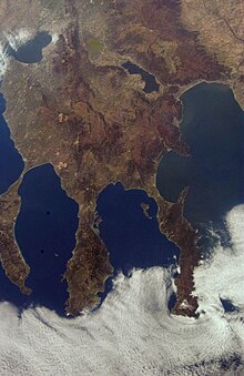 Satellitenbild der Halbinsel Chalkidiki