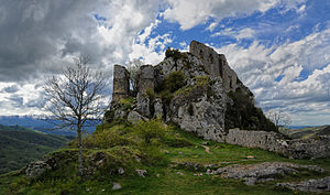 Oosten uitzicht op Roquefixade Castle