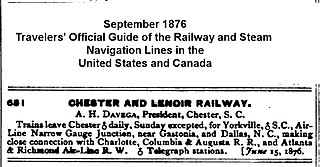 <span class="mw-page-title-main">Chester and Lenoir Narrow Gauge Railroad</span>