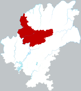Locatie van Xiūwén Xiàn