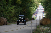 Typical American automobile from around the time of the Weaverland Mennonite schism, the Ford Model T, which is in black. Climbing Newport Hill 2009 (2).png