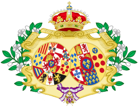 Mantelo de Brakoj de Maria Antonia de Napolo kaj Sicilio, Princino de Asturias.svg