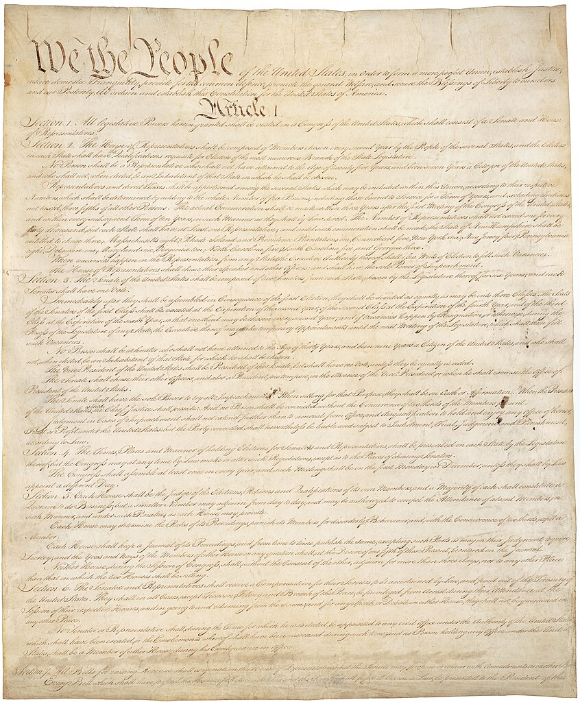 The Constitution of the United States, Page 1 - Encyclopedia Virginia