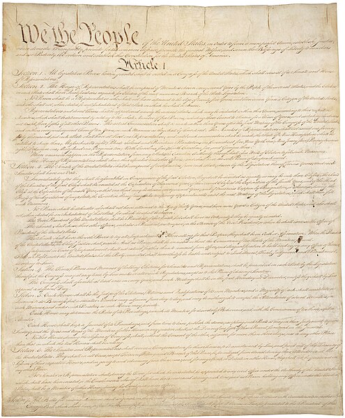 Fileconstitution Of The United States Page 1 Wikipedia The