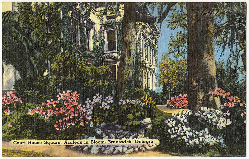 File:Court House Square, azaleas in bloom, Brunswick, Georgia (8367043751).jpg